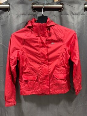 Trespass Bright Red Kids' Waterproof Hooded Raincoat